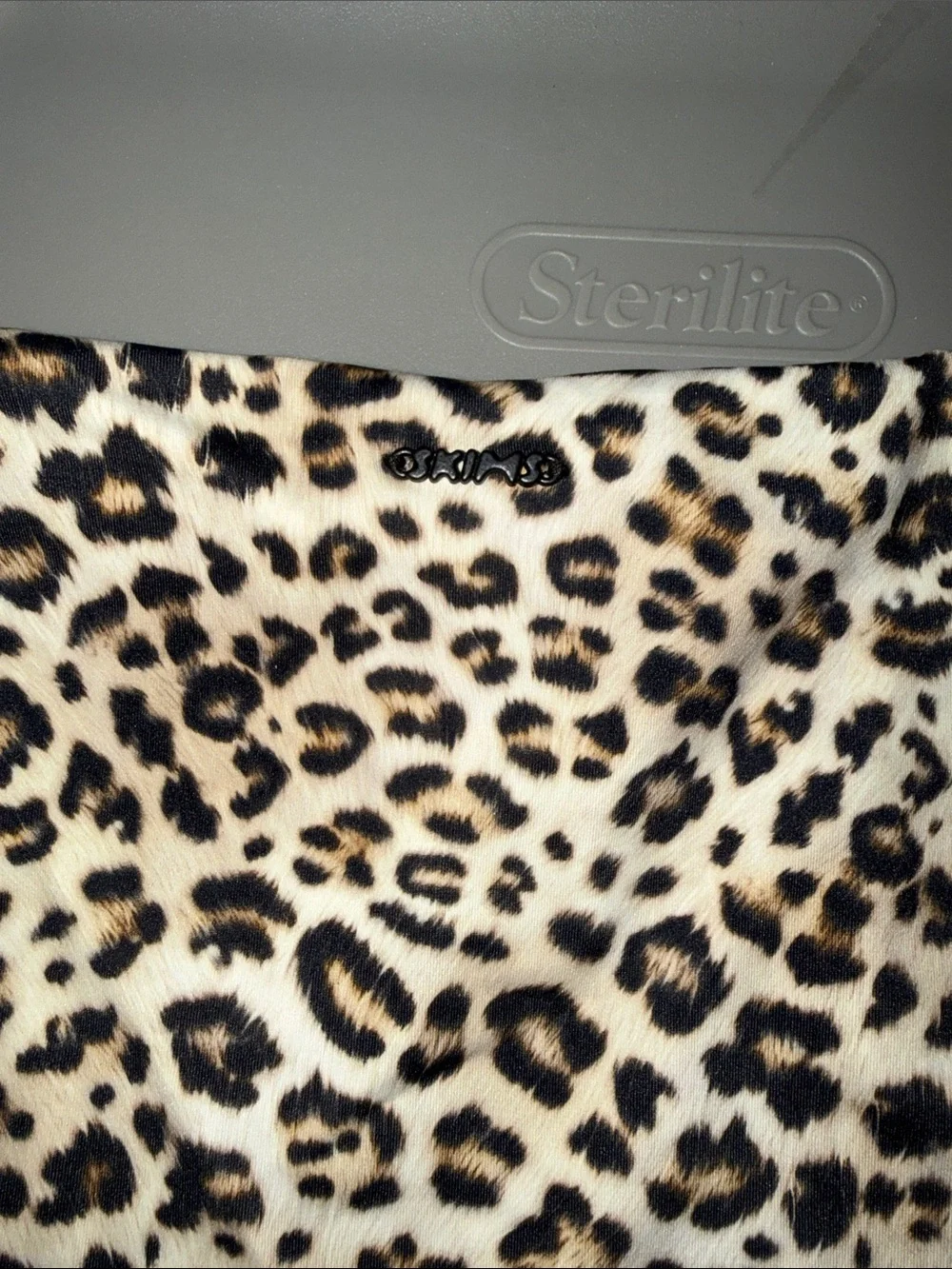 Skims Signature Swim Mid Waist Bottom Champagne Leopard Print Large